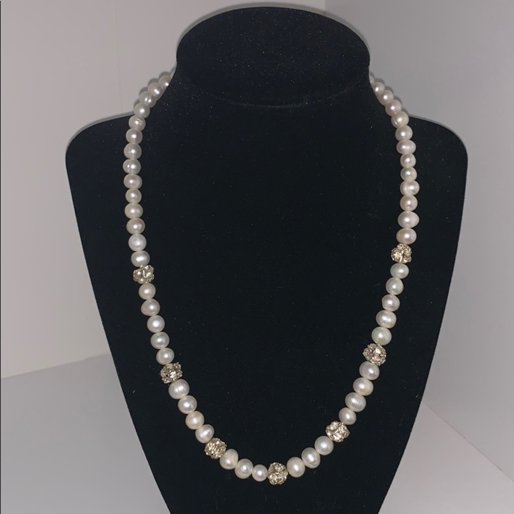 Pearl and crystal necklace